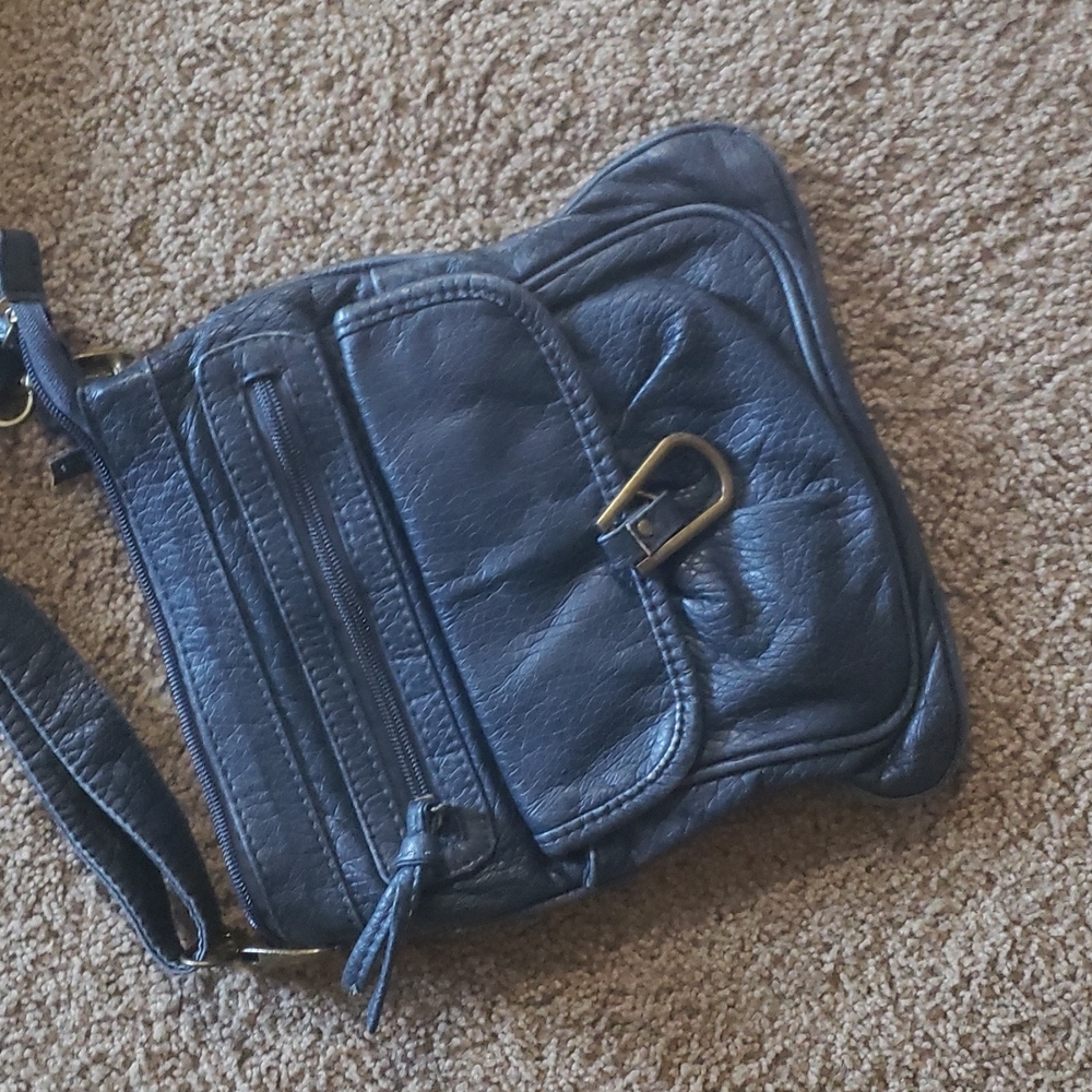 Braciano grayish black crossbody bag with adjustable straps